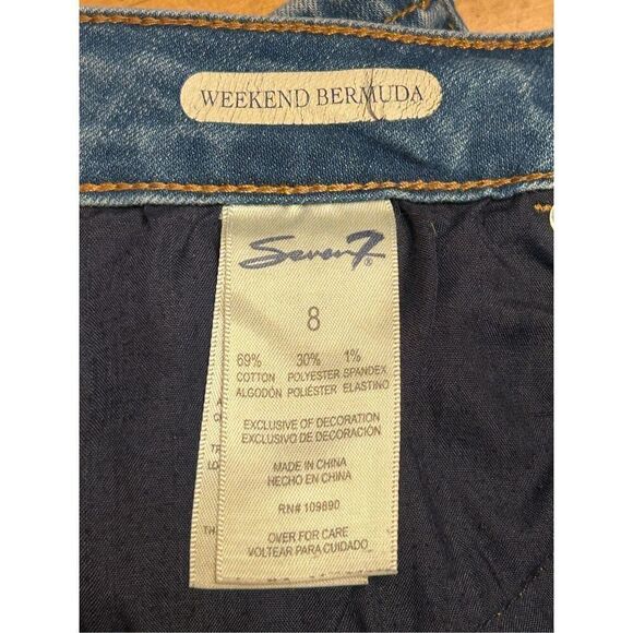 SEVEN7 Womens Weekend Bermuda shorts Size 8 Stretchy Distressed (3855) - Picture 4 of 4
